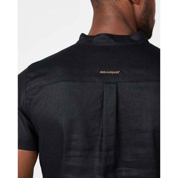 Mandarin Shirt - Black - Back detail