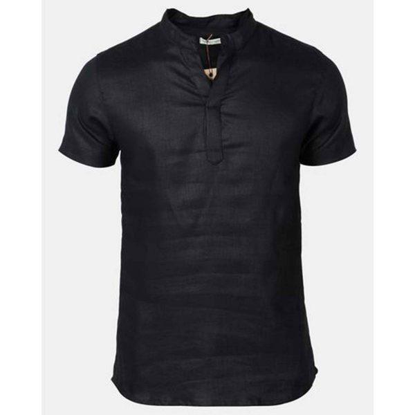 Mandarin Shirt - Black - Detail