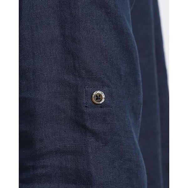Formal Linen Shirt - Navy - Detail 2