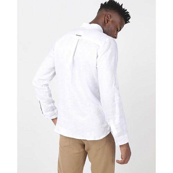 Formal Linen Shirt - White - Back