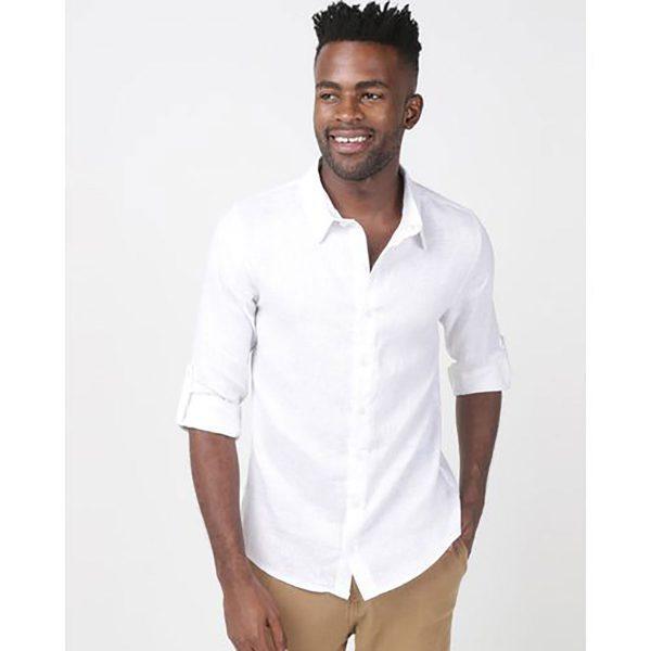 Formal Linen Shirt - White - Front 1