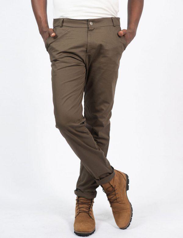 Male Cotton Skinny - Olive - Front 1