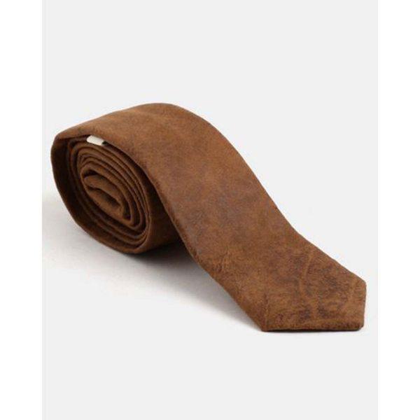 Male Tie - Suede Tan - Front