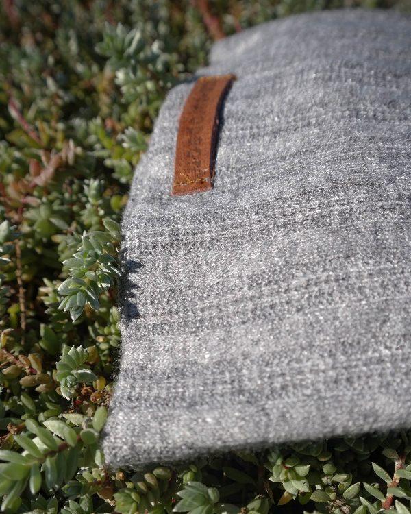 Baby Beanie - Grey Melange Cable Knit - Detail