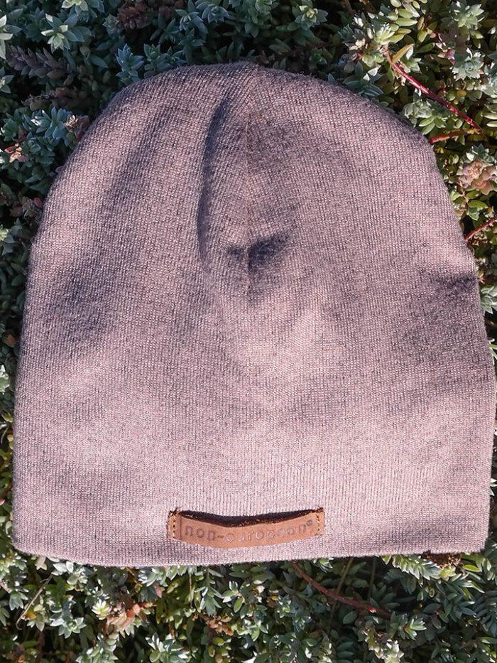 Baby Beanie - Taupe Melange - Front