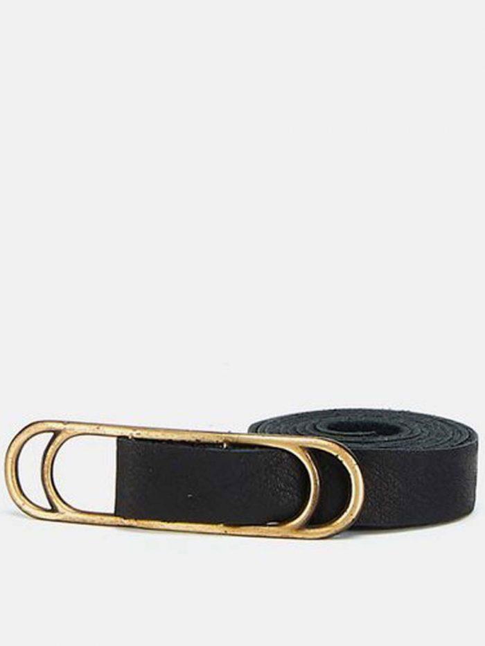 Slider Belt - Black&Br Ant Brass - Front