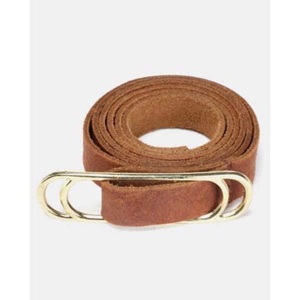 Slider Belt - Dark Tan&Gold - Front