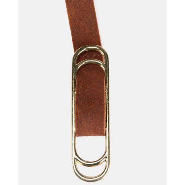 Slider Belt - Dark Tan&Gold - Front detail