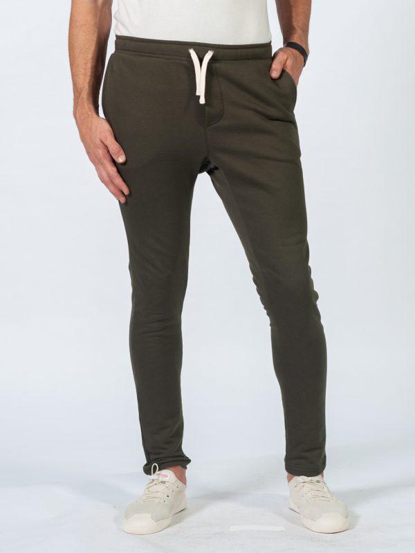 Male Skinny Jogger - Army - Front