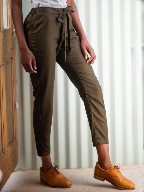 Ladies Leisure Trouser - Olive - Side Front