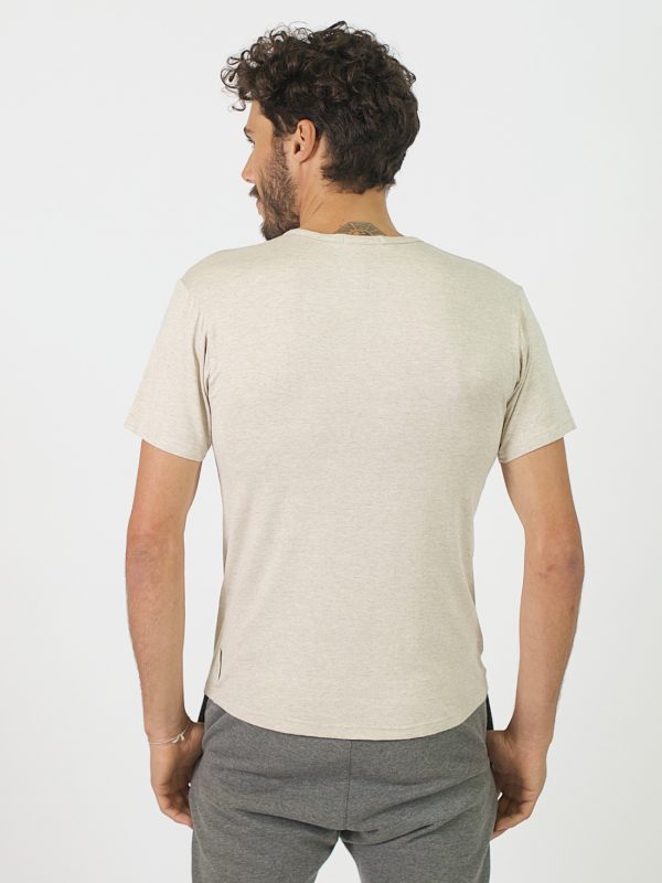 Round Neck Tee - Natural - Back