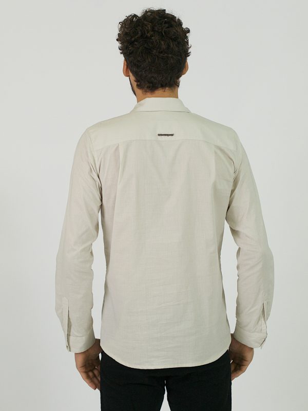 Formal Cotton Shirt - Bone - Back
