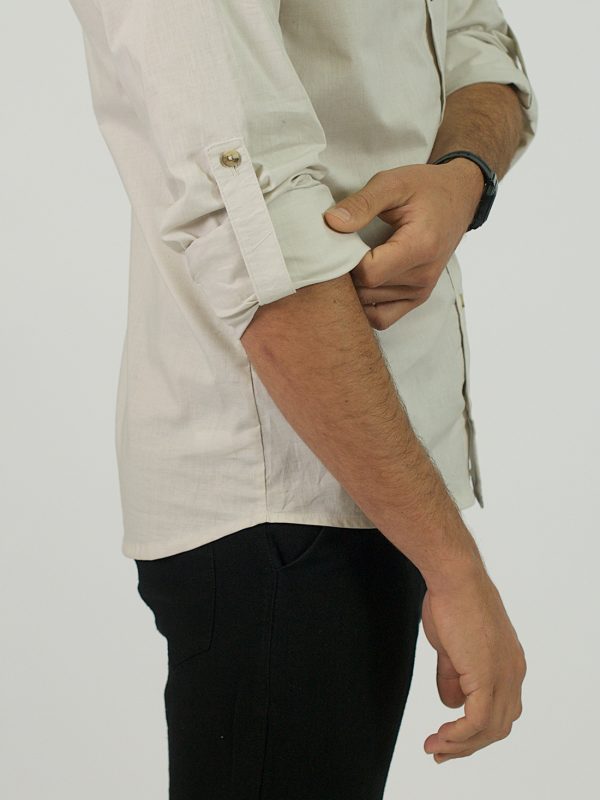 Formal Cotton Shirt - Bone - Detail 2