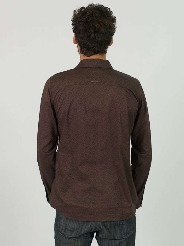 Formal Cotton Shirt - Brown Malva - Back