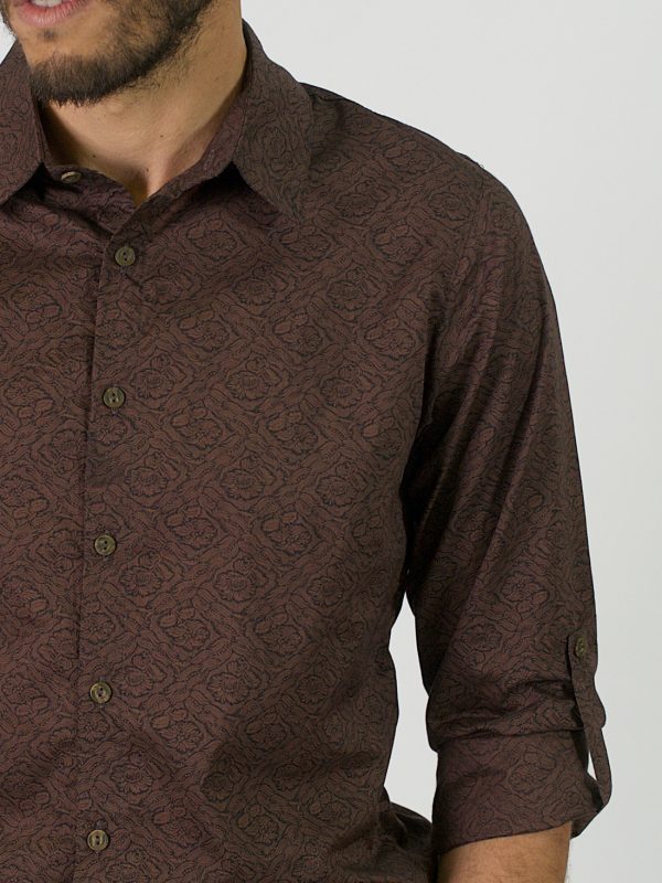 Formal Cotton Shirt - Brown Malva - Detail 2