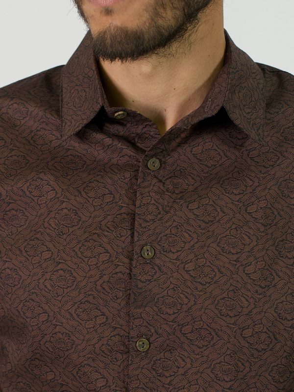 Formal Cotton Shirt - Brown Malva - Detail 3