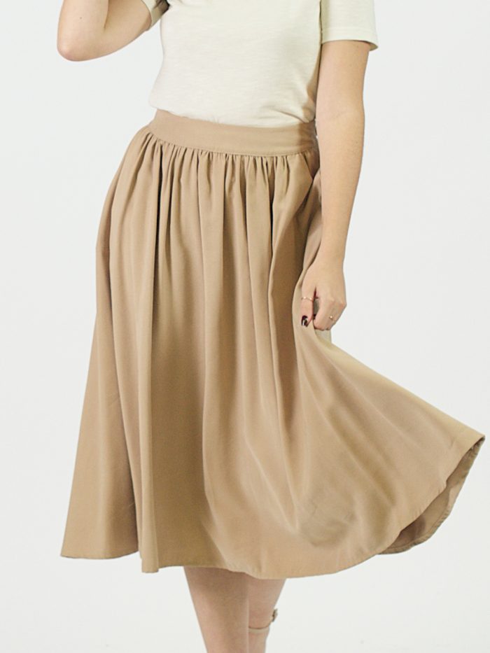 Waistline Skirt - Stone - Front