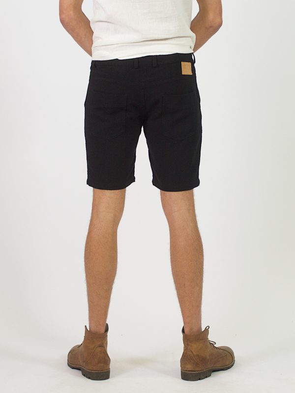 Male Linen Short - Navy - Back