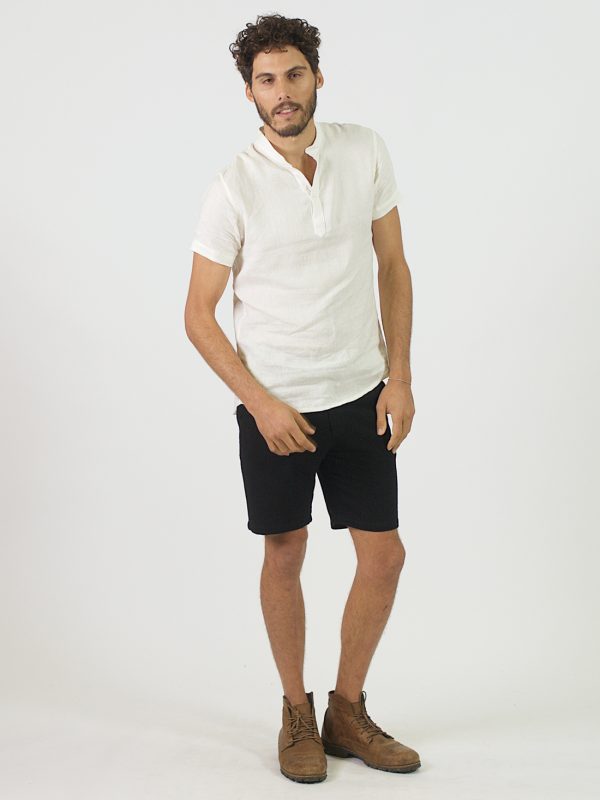 Male Linen Short - Navy - Lifestyle Shot