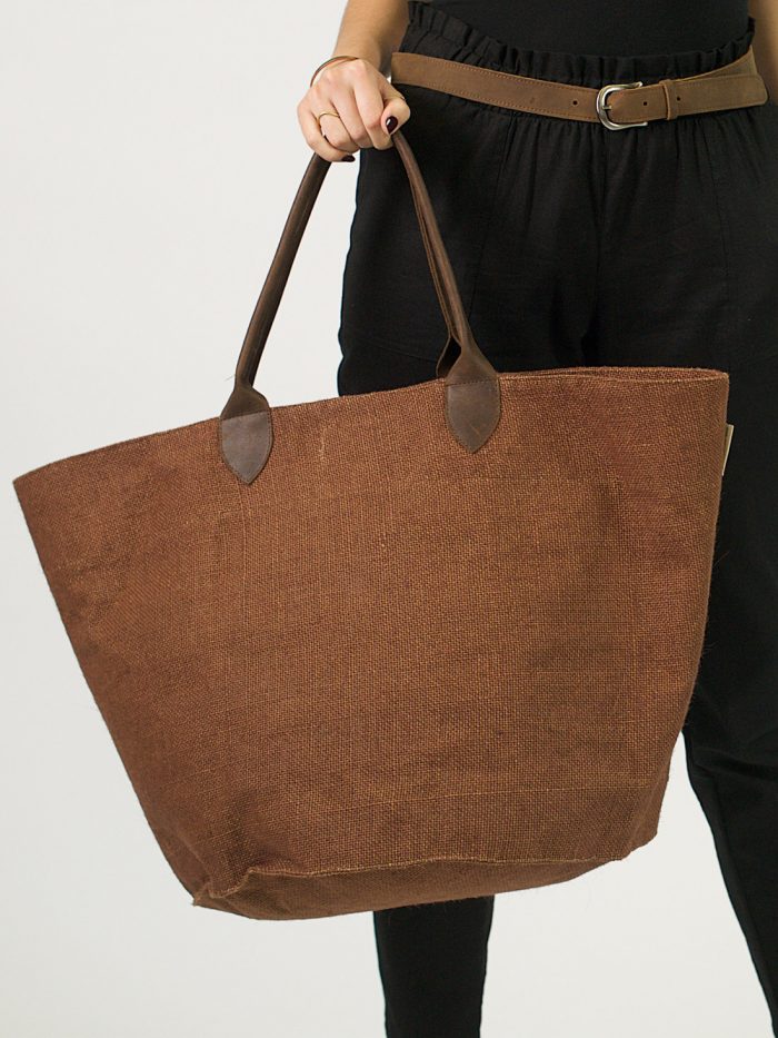 Basket Bag - Chocolate + Dark Brown - Front