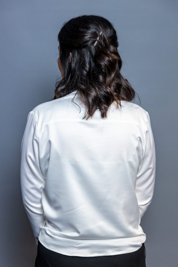 Soft Drape Blouse ~ Winter White - Back