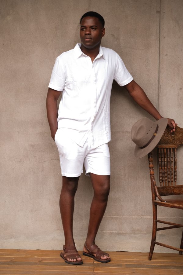 Fitted Boxy Short ~ White - Front